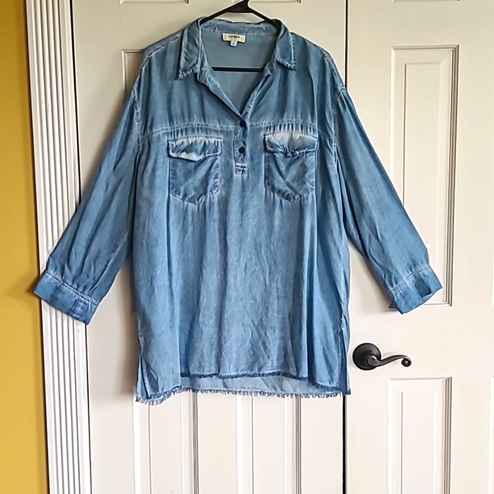 Umgee lightweight denim mini dress